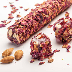 Rose Petal Covered Pomegranate Flavored Almond Strip